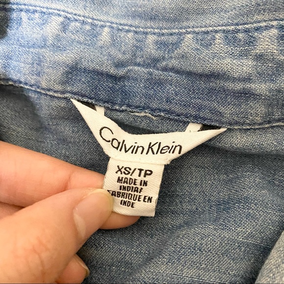 Calvin Klein Denim Button Shirt - Size XS - Picture 2 of 5